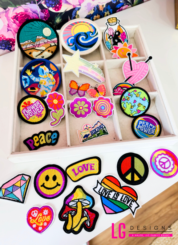 Vintage Hippie patch set