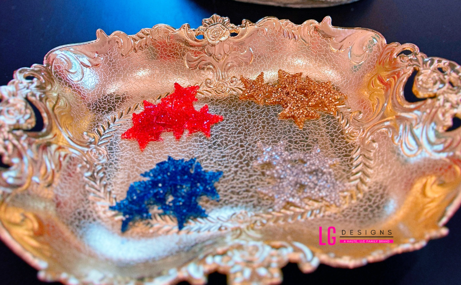 Red, Blue, Gold and Silver Rhinestone Stars