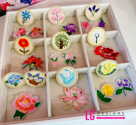 Embroidered Flower patch package