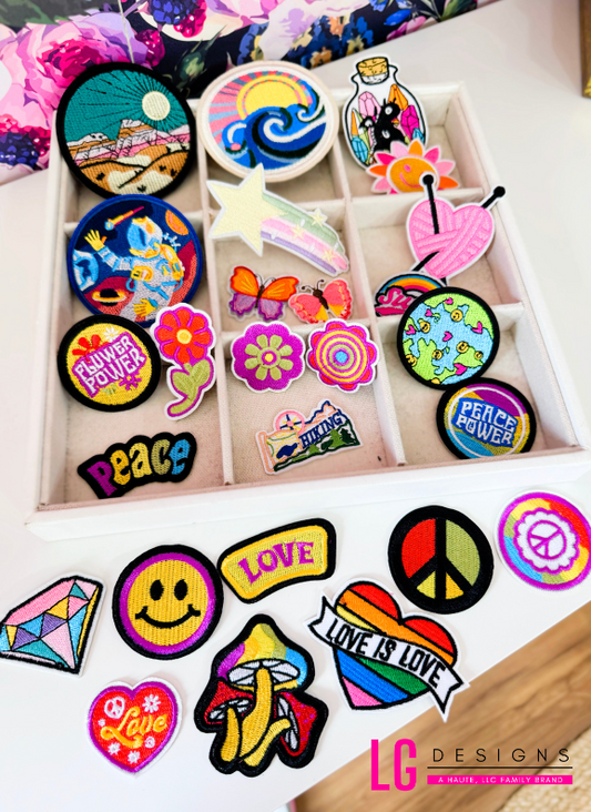 Vintage Hippie patch set