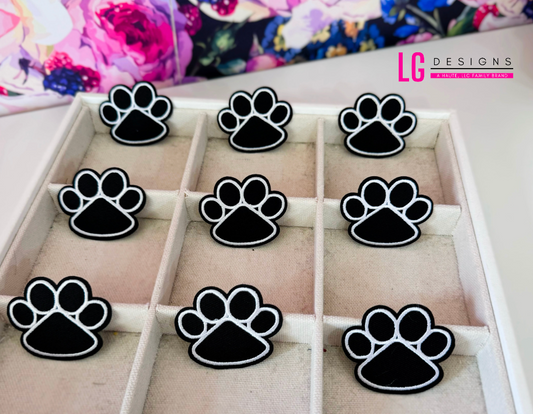 Black Chenille Paw Prints