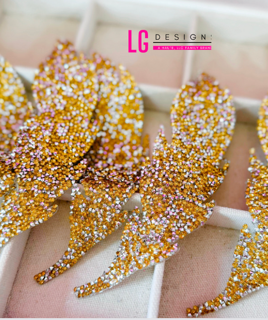 BEAUTIFUL oversized rhinestone feather patches