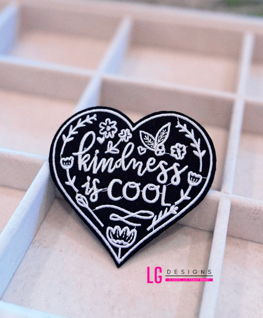 Kindness is Cool iron on heart patch
